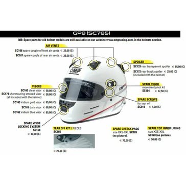 Uchycení plexi pro helmy GP8